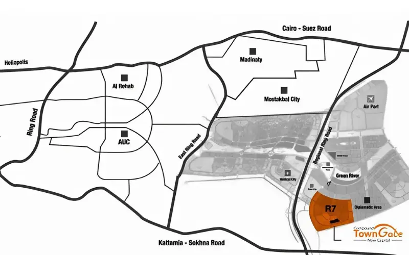 كمبوند تاون جيت العاصمة الإدارية الجديدة Compound Town Gate New Capital